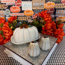 Load image into Gallery viewer, White Pumpkin Salt &amp; Pepper Set