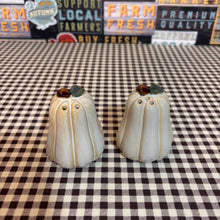 Load image into Gallery viewer, White Pumpkin Salt &amp; Pepper Set