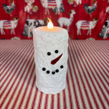 Load image into Gallery viewer, Snowman Votive Pillar
