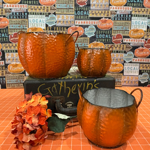 Metal Pumpkin Containers