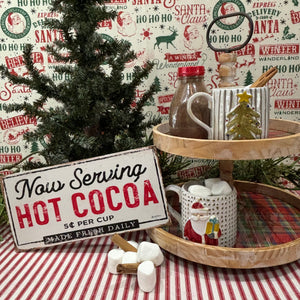 Christmas Plaid Tiered Serving Tray