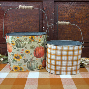 Fall Metal Buckets