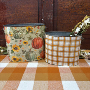 Fall Metal Buckets