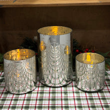 Load image into Gallery viewer, Silver Mercury Glass Candle Holders