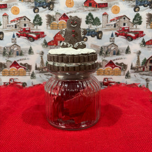 Gingerbread Topper Glass Canister