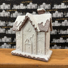 Load image into Gallery viewer, Glittered White Frosted Gingerbread Houses