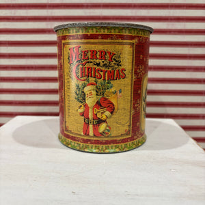 Vintage Santa Metal Can