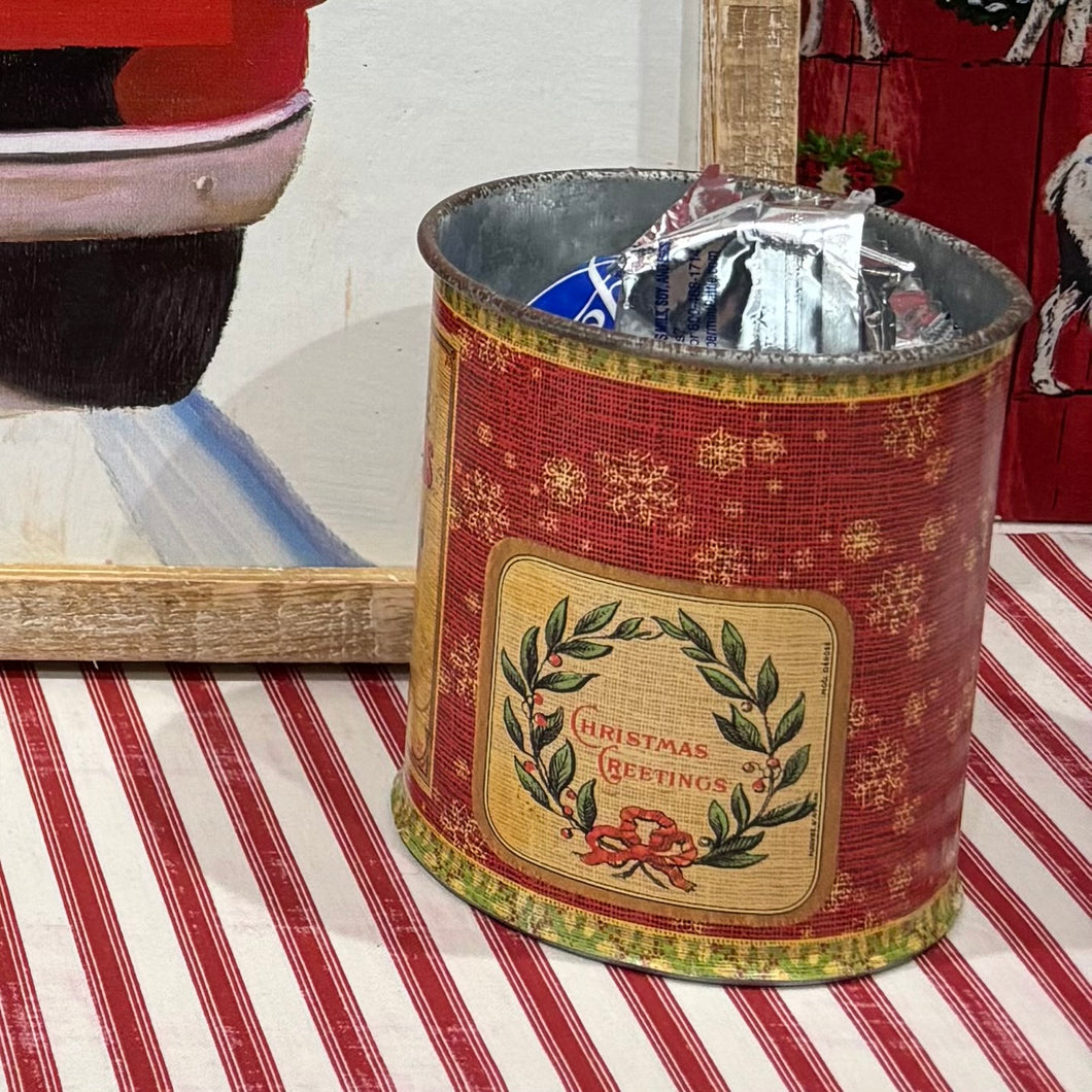 Vintage Santa Metal Can