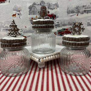 Gingerbread Topper Glass Canister