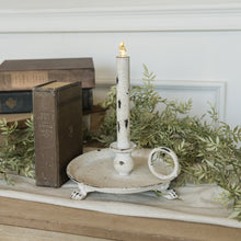 Load image into Gallery viewer, White Metal dish Taper Candle Holder