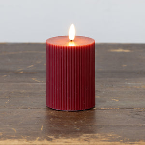 Red Groved 3D Flame Candle