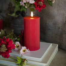 Load image into Gallery viewer, Red Groved 3D Flame Candle