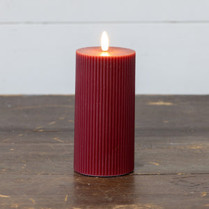 Red Groved 3D Flame Candle