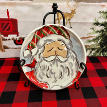 Load image into Gallery viewer, Santa with redbird Porcelain Christmas Salad Plate.