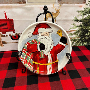 Santa with gift sack Porcelain Christmas Salad Plate.