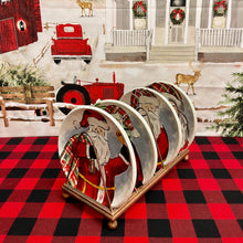 Load image into Gallery viewer, Porcelain Christmas Salad Plates with Santa themes.