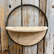Load image into Gallery viewer, Round Wood &amp; Metal Shelf.