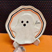 Load image into Gallery viewer, Spooky Stoneware Cookie Plate with Halloween design.