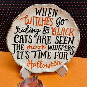 Spooky Stoneware Cookie Plate  with Halloween design.