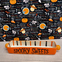 Load image into Gallery viewer, Halloween Treat Dish with pumpkin handles.