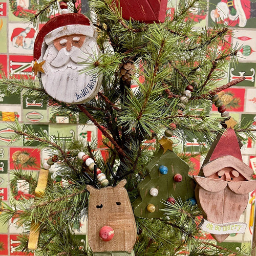 Wooden Holiday Ornaments.