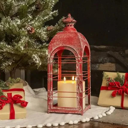 Aged Red Metal Lantern