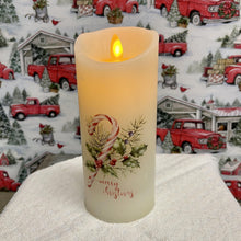 Load image into Gallery viewer, 7 inch battery Christmas candy cane candle