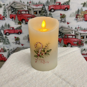 5 inch battery Christmas candy cane candle