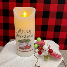 Load image into Gallery viewer, 7 inch battery Christmas camper candle