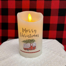 Load image into Gallery viewer, 5 inch battery Christmas camper candle