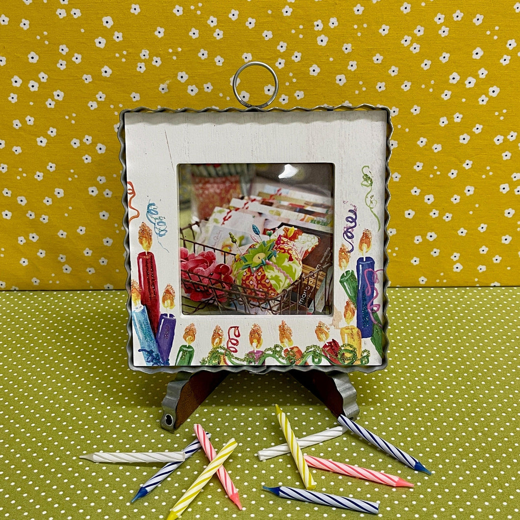 Birthday Picture Frame with a colorful candle theme.