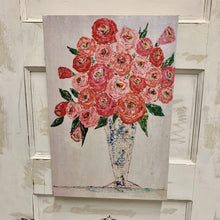 Load image into Gallery viewer, Canvas wall art with florals and creams