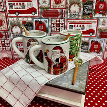 Load image into Gallery viewer, Ceramic Christmas Mugs with Santa themes and messages inside.