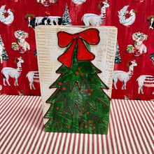 Load image into Gallery viewer, Christmas Art Block Sign with holiday tree design.