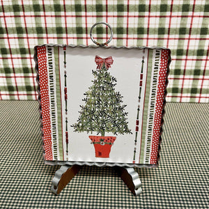 Christmas framed art print with festive tree