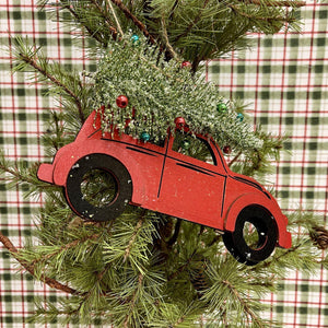 Beetle Christmas ornament with bottlebrush tree
