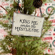Load image into Gallery viewer, Small metal Mistletoe Christmas ornament
