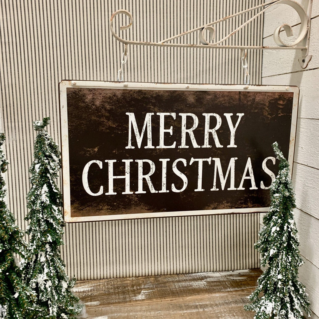 Hanging two sided Merry Christmas hanging sign