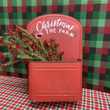 Load image into Gallery viewer, Red Christmas wall pocket with florals