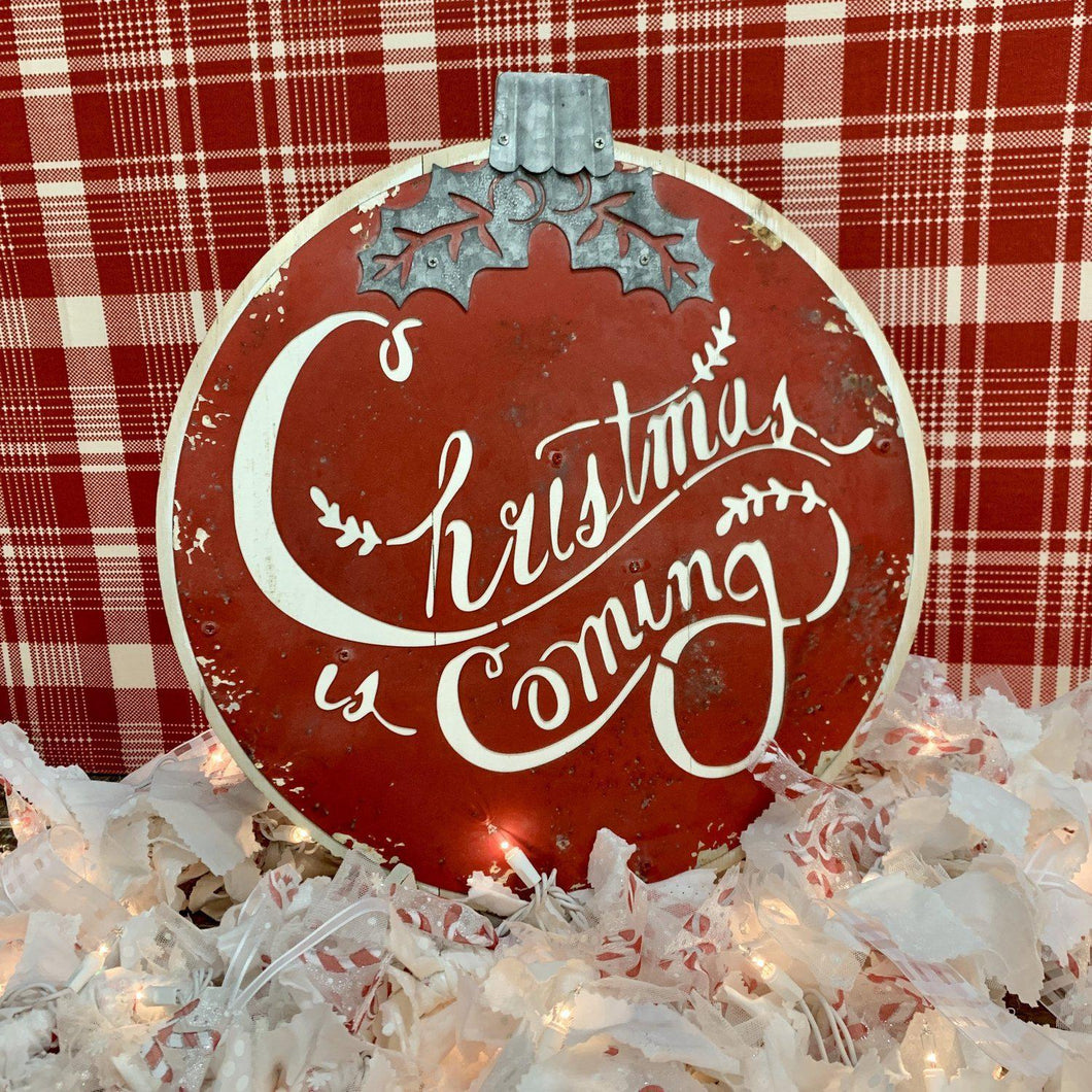Christmas tree ornament wooden sign.