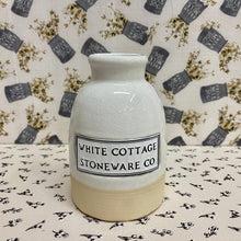 Load image into Gallery viewer, Two tone Cottage Stoneware Vase with White Cottage Stoneware plaque.