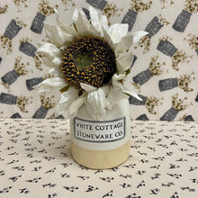 Load image into Gallery viewer, Two tone Cottage Stoneware Vase with White Cottage Stoneware plaque.