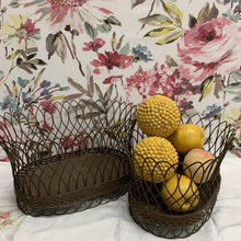 Load image into Gallery viewer, Decorative wire baskets with faux fruit accents