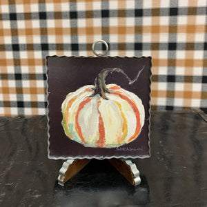 Fall framed art striped pumpkin