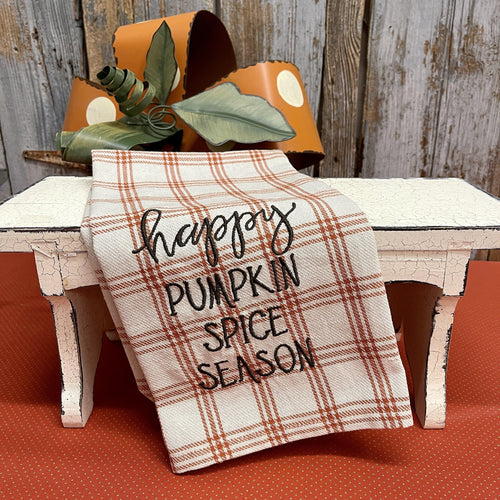 Pumpkin Spice dish towel with Fall colors