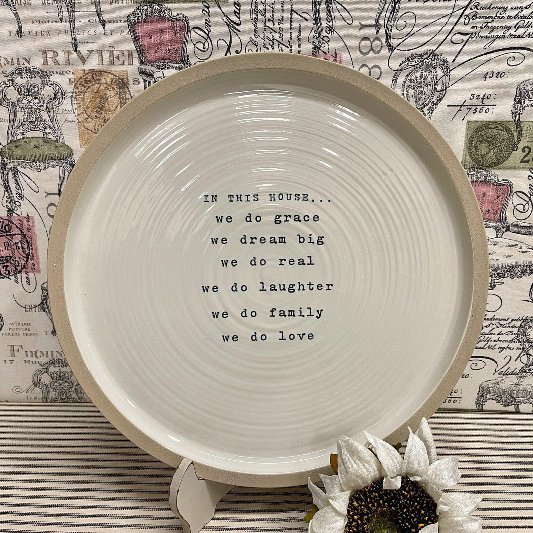 Stoneware Family Sentiment Serving Platter with sweet message.