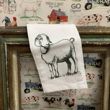 Load image into Gallery viewer, Farmhouse dish towel with Farrah the goat