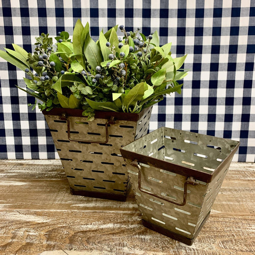 Large and Small square olive buckets