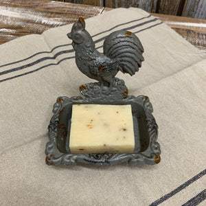 Cast iron rooster soap dish