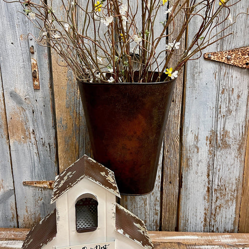 Farmhouse Wall Bucket with rustic appeal.